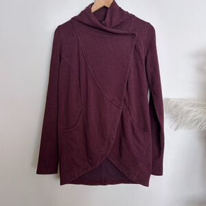 Lululemon Crossover Wrap Sweater Jacket Burgundy Bordeaux